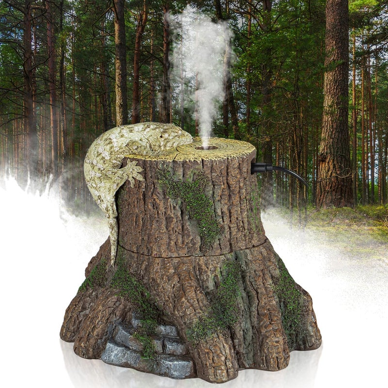 REPTIZOO Reptile Humidifier Fogger, Tree Trunk Humidifier with Top Mist Outlet, 1000ml Detachable Terrarium Humidifier Reptile Misting System Terrarium Decoration - Image 1